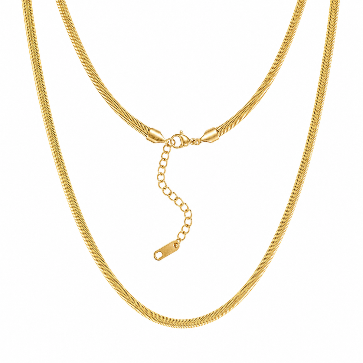 KISPER Gold Snake Chain Necklace for Men Women 5mm Plated Stainless Steel