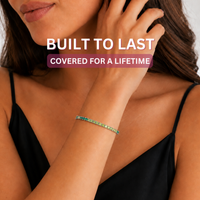 KISPER White Gold Tennis Bracelets for Women Green CZ Gradient Ombre