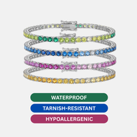 KISPER White Gold Tennis Bracelets for Women Yellow CZ Gradient Ombre