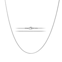 KISPER 24k White Gold 1.2mm Stainless Steel Box Chain Necklace w/ Lobster Clasp