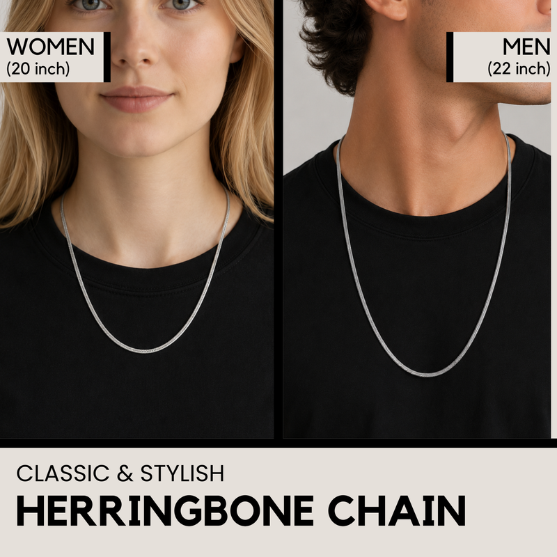 KISPER White Gold Snake Chain Necklace for Men Women Plated Stainless Steel