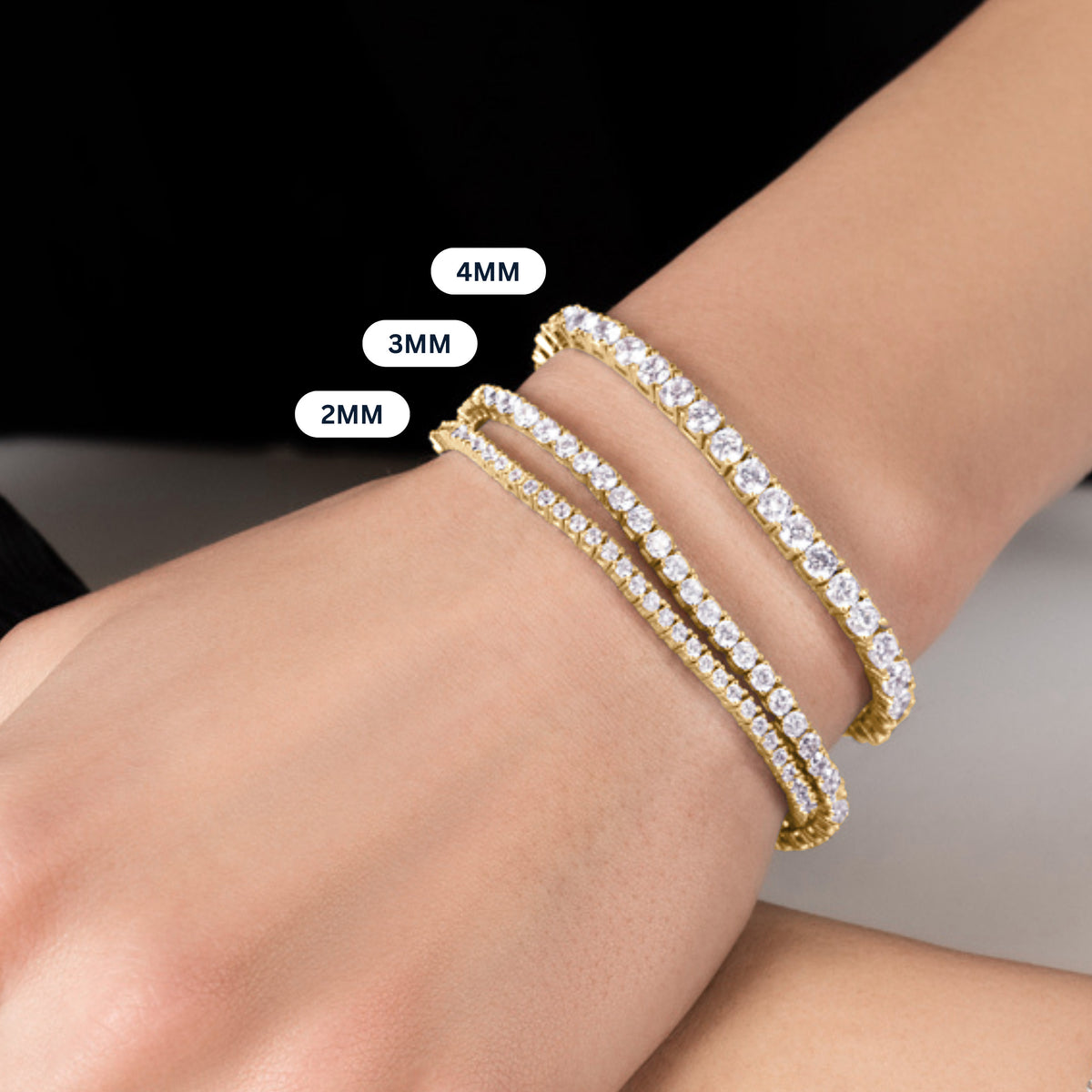 KISPER Adjustable Tennis Bracelets for Women Dainty Plated CZ