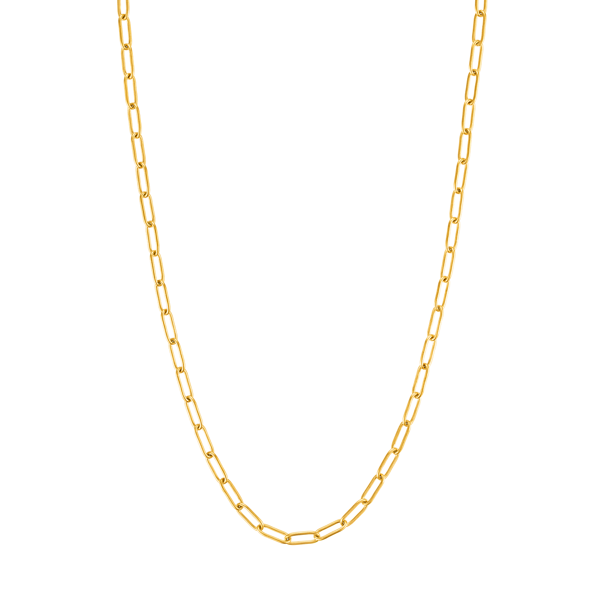 KISPER Paperclip Chain Necklace for Women 14K Gold Plated Stainless Steel