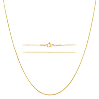 KISPER 24k Gold 1mm Stainless Steel Snake Chain Necklace with Lobster Clasp