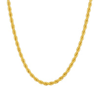KISPER 18k Gold Rope Chain Necklace – 18k Gold Plated Stainless Steel