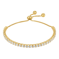 KISPER Adjustable Tennis Bracelets for Women Dainty Plated CZ