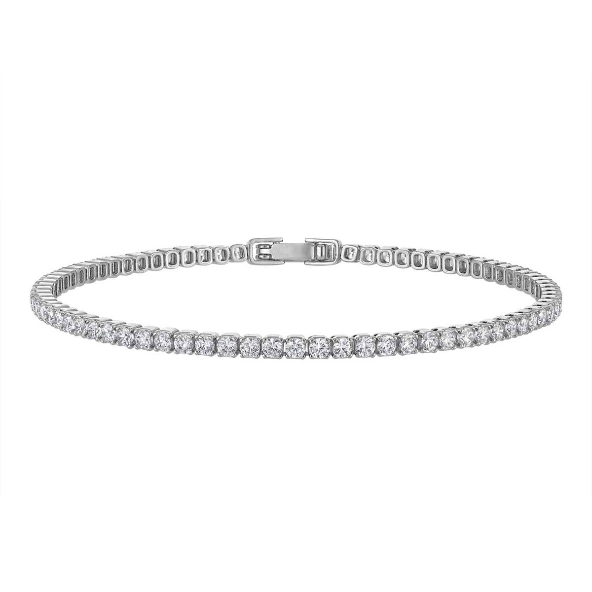 KISPER Tennis Bracelets for Women Clear White 2mm 14K Gold Plated CZ