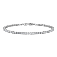KISPER Tennis Bracelets for Women Clear White 2mm 14K Gold Plated CZ