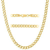 KISPER 18k Gold over 925 Sterling Silver Italian 5mm Cuban Link Chain Necklace w/ Lobster Clasp