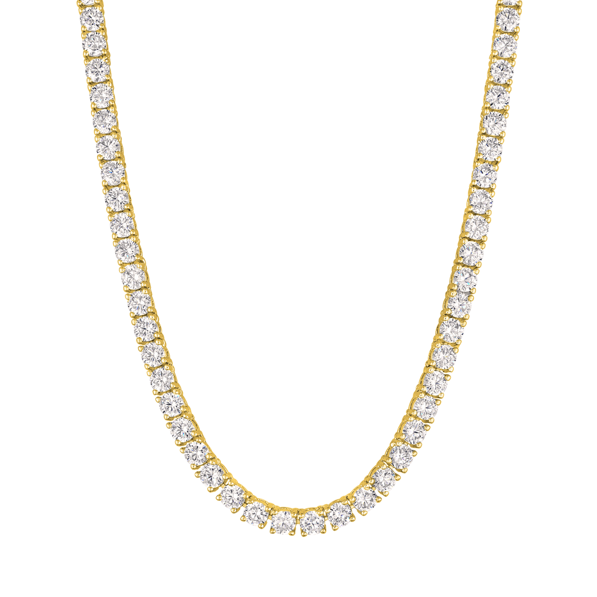 KISPER Tennis Necklaces for Women 14K White & Yellow Gold Plated CZ Choker - 3mm