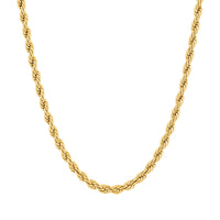KISPER 18k Gold Rope Chain Necklace – 18k Gold Plated Stainless Steel