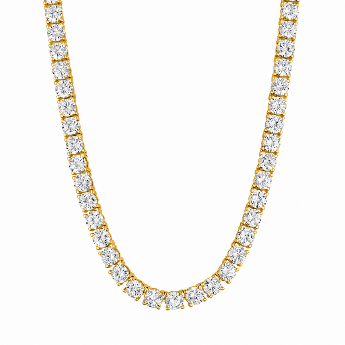 KISPER Tennis Necklaces for Women 14K White & Yellow Gold Plated CZ Choker - 4mm