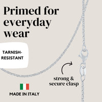 KISPER 925 Sterling Silver Thin 1.6mm Cable Link Chain Necklace w/ Lobster Clasp