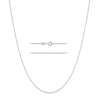 KISPER 1.5mm Stainless Steel Silver Cable Chain Necklace w/ Spring Ring Clasp