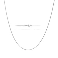 KISPER 24k White Gold 1.2mm Stainless Steel Box Chain Necklace w/ Lobster Clasp