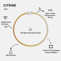 KISPER White Gold Tennis Bracelets for Women Yellow CZ Gradient Ombre