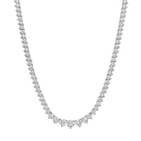 KISPER Tennis Necklaces for Women, Graduated White Gold Plated CZ