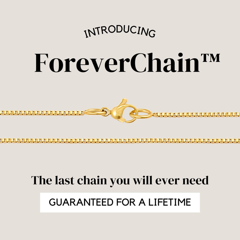 KISPER 24k Gold 1.2mm Stainless Steel Box Chain Necklace with Lobster Clasp
