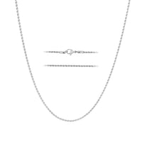 KISPER 24k White Gold 2mm Stainless Steel Rope Chain Necklace with Lobster Clasp