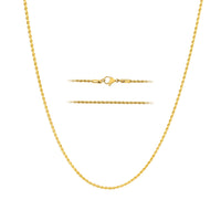 KISPER 18k Gold Rope Chain Necklace – 18k Gold Plated Stainless Steel