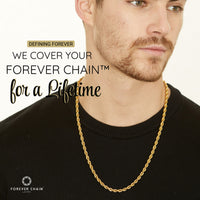 KISPER 18k Gold Rope Chain Necklace – 18k Gold Plated Stainless Steel