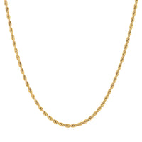 KISPER 18k Gold Rope Chain Necklace – 18k Gold Plated Stainless Steel