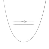 KISPER 24k White Gold 1.2mm Stainless Steel Box Chain Necklace w/ Lobster Clasp