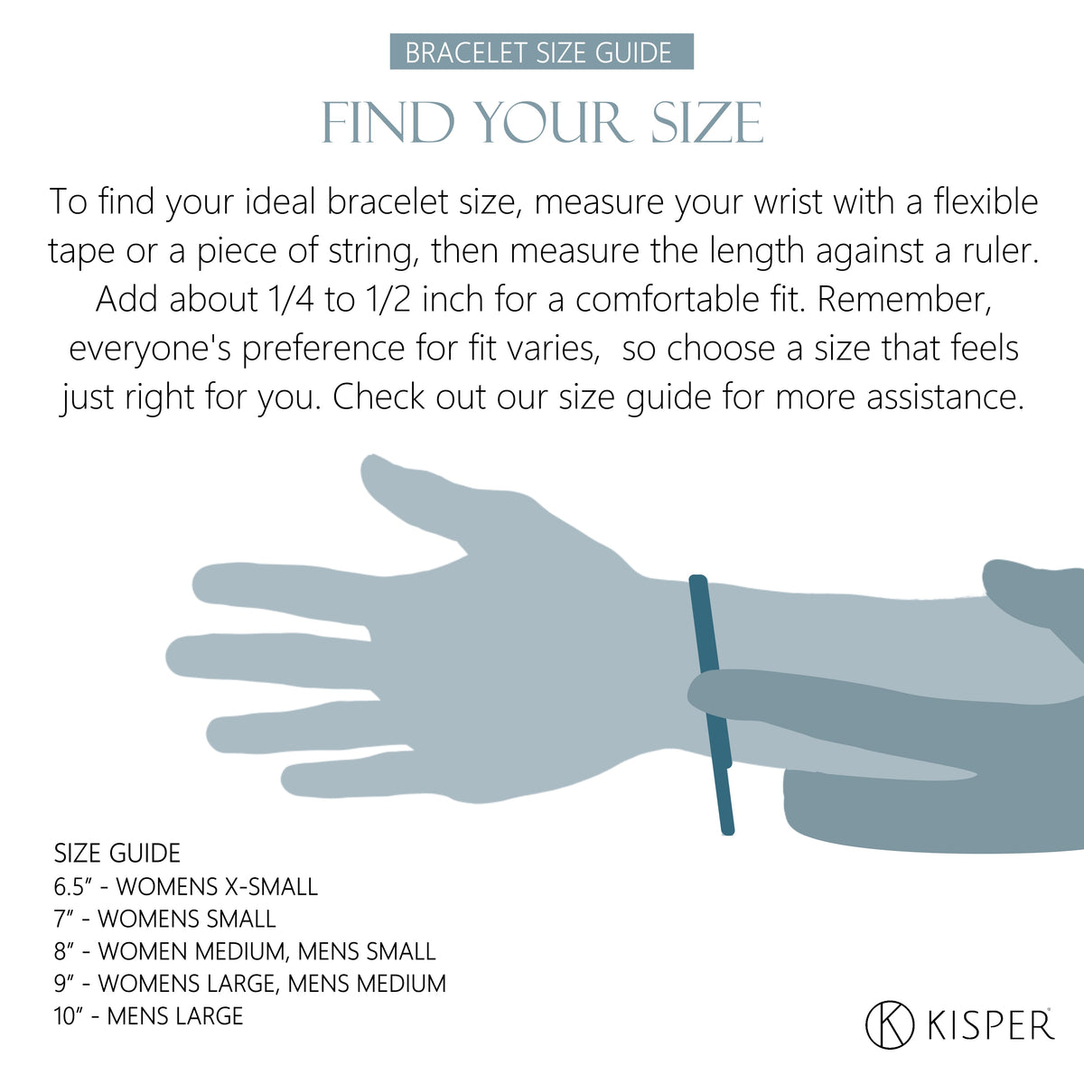 KISPER 925 Sterling Silver Italian 1.5mm Rope Chain Bracelet w/ Lobster Clasp