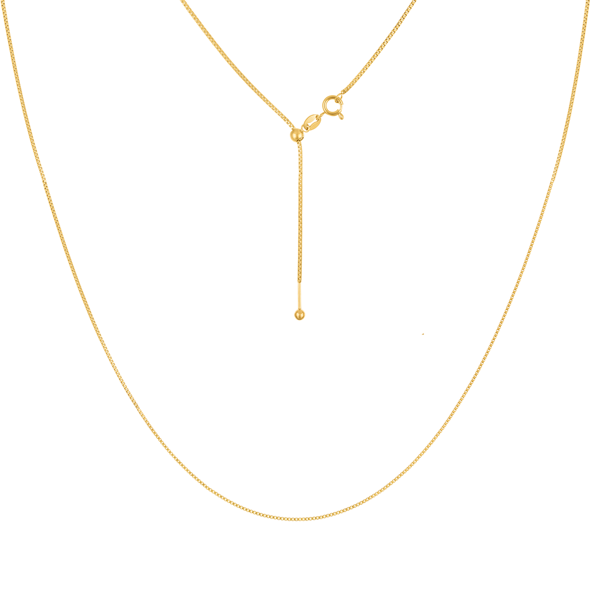 KISPER Adjustable Gold Chain Necklace for Women 1mm Cable Snake Box Slider