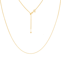 KISPER Adjustable Gold Chain Necklace for Women 1mm Cable Snake Box Slider