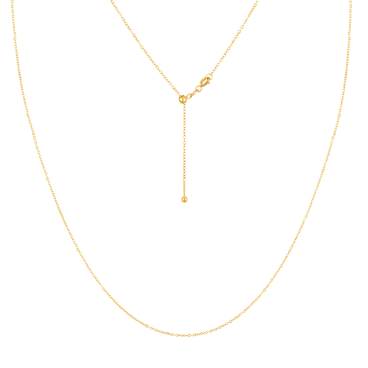 KISPER Adjustable Gold Chain Necklace for Women 1mm Cable Snake Box Slider