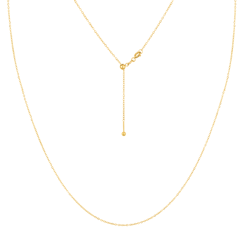 KISPER Adjustable Gold Chain Necklace for Women 1mm Cable Snake Box Slider