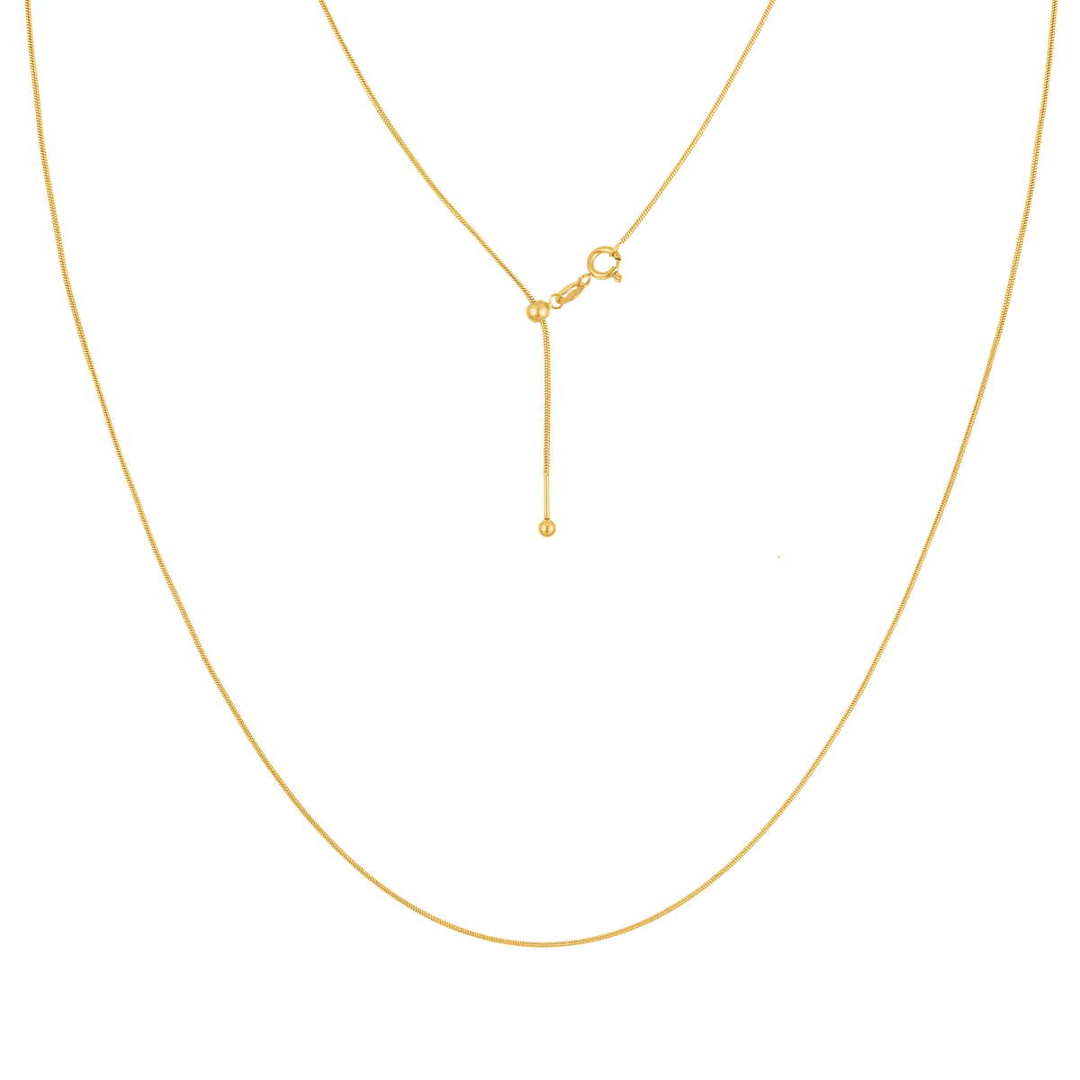 KISPER Adjustable Gold Chain Necklace for Women 1mm Cable Snake Box Slider