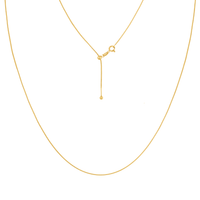 KISPER Adjustable Gold Chain Necklace for Women 1mm Cable Snake Box Slider