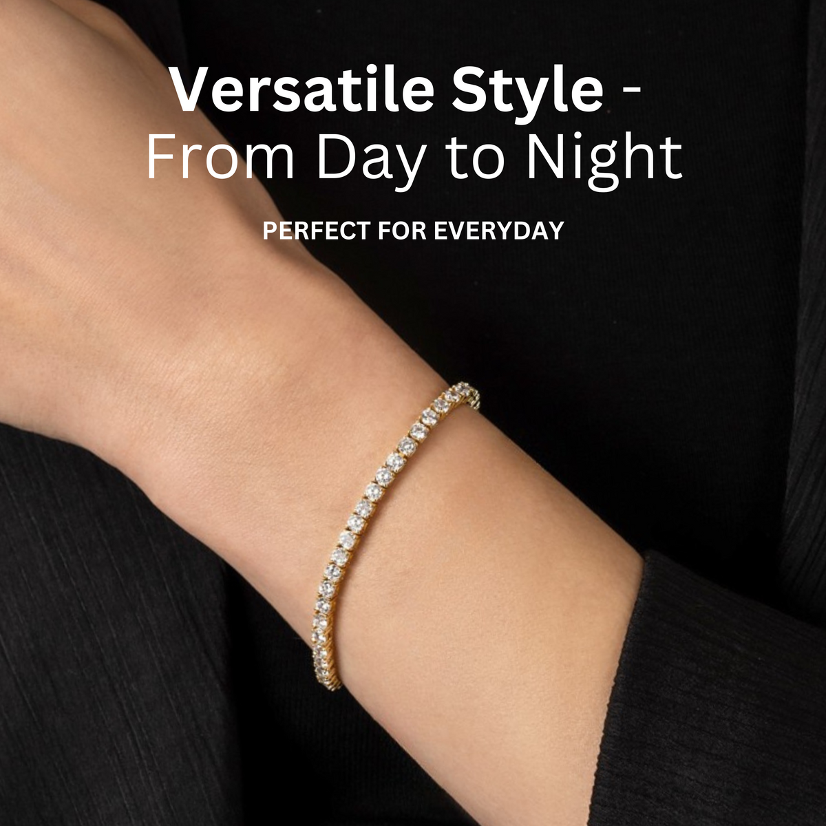 KISPER Adjustable Tennis Bracelets for Women Dainty Plated CZ