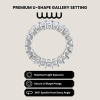 CZ Eternity Band Ring in 14K White Gold Plated – Round, Oval & Emerald Cut