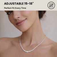 KISPER Tennis Necklaces for Women, Graduated White Gold Plated CZ