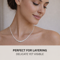 KISPER Tennis Necklaces for Women, Graduated White Gold Plated CZ