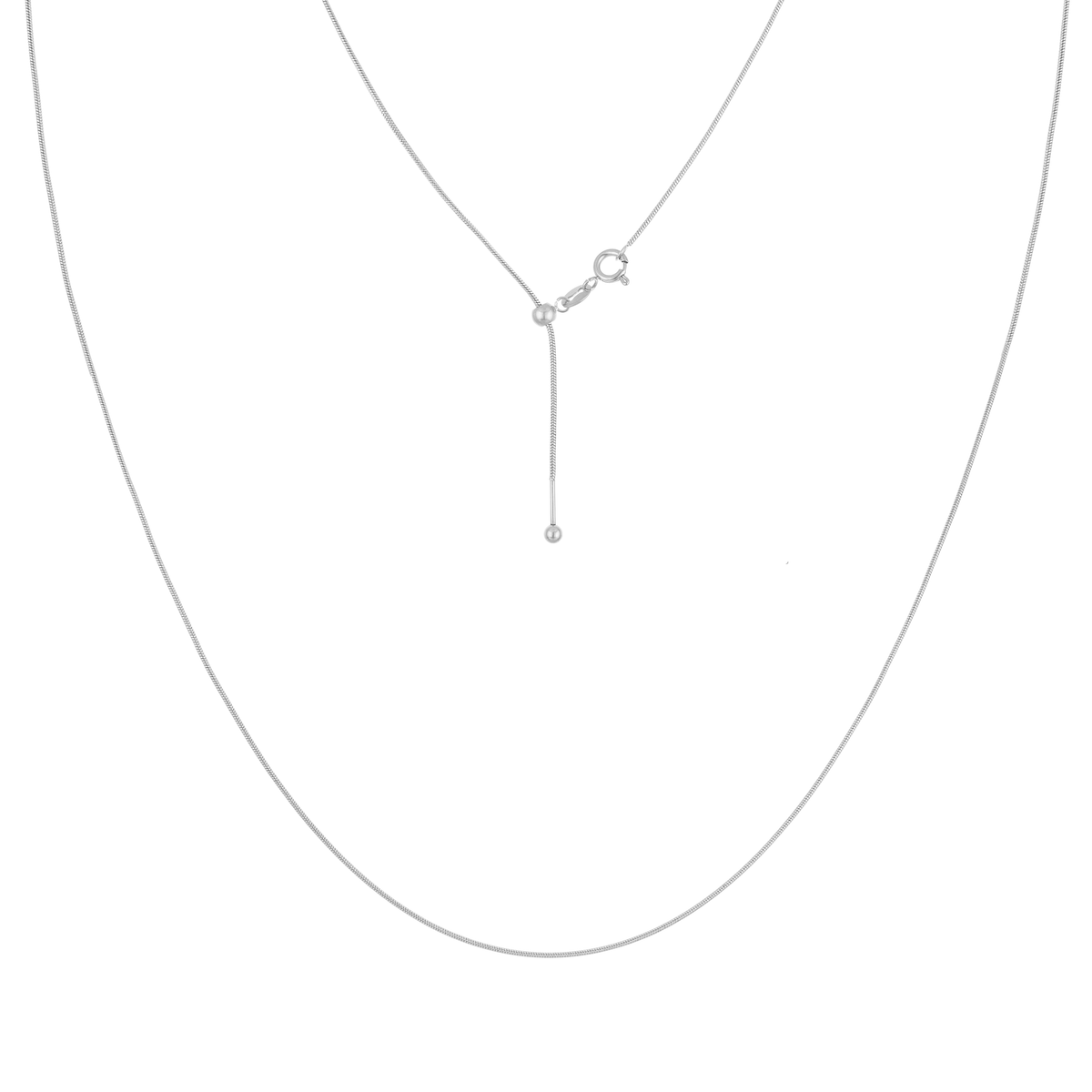 KISPER Adjustable Gold Chain Necklace for Women 1mm Cable Snake Box Slider