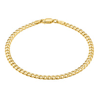 KISPER 18K Gold 925 Sterling Silver Italian 3.5mm Cuban Link Chain Bracelet