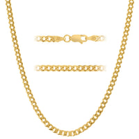 KISPER 18k Gold over 925 Sterling Silver Italian Cuban Link Chain Necklace w/ Lobster Clasp