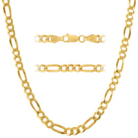 KISPER 18k Gold over 925 Sterling Silver Italian 5mm Figaro Chain Necklace w/ Lobster Clasp